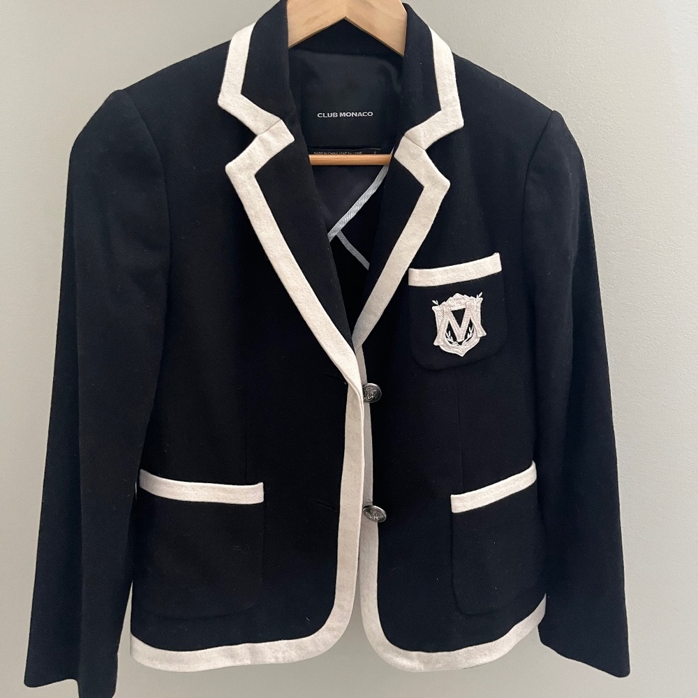 Club Monaco Blazer with Crest - white trim